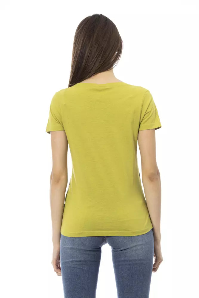 Trussardi Action Green Cotton Women T-Shirt | Regal Royce