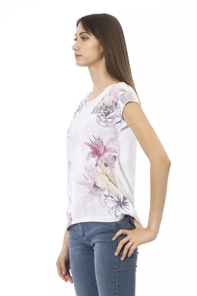 Trussardi Action White Cotton Women T-Shirt | Regal Royce