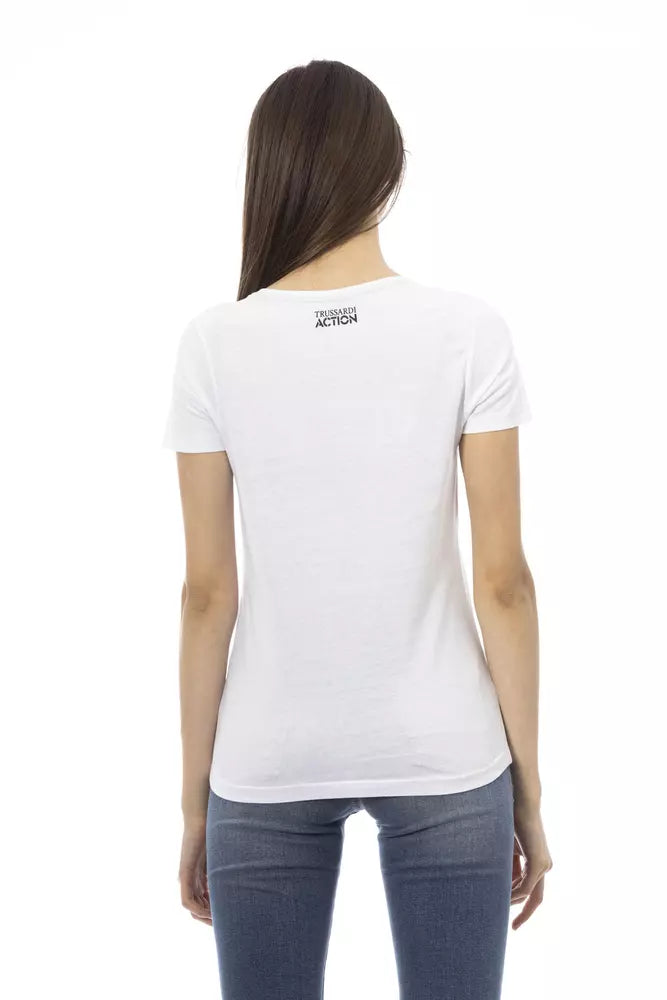 Trussardi Action White Cotton Women T-Shirt | Regal Royce