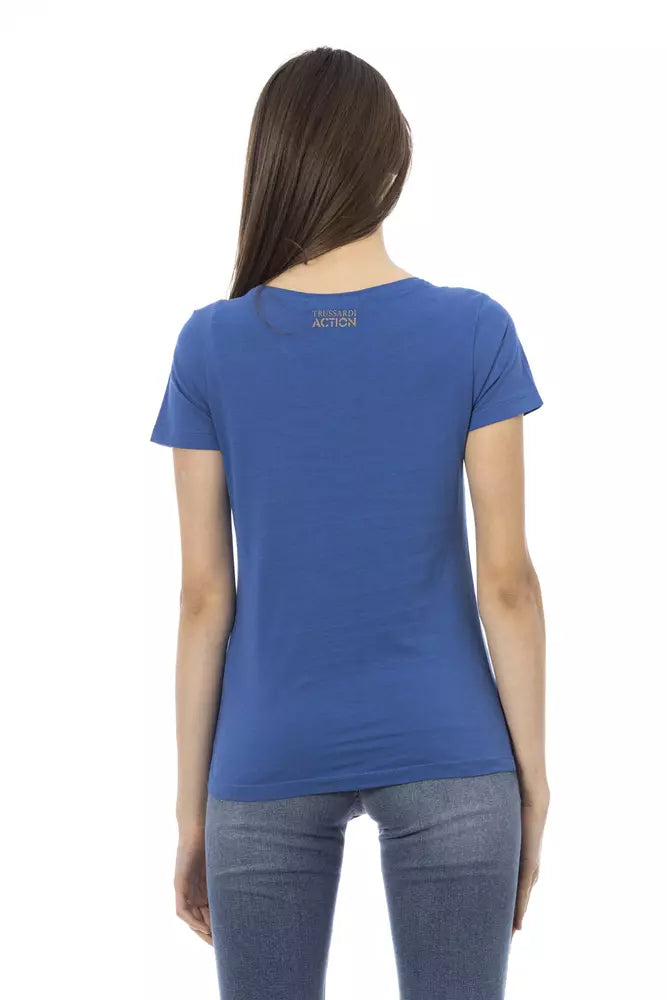 Trussardi Action Blue Cotton Women T-Shirt | Regal Royce