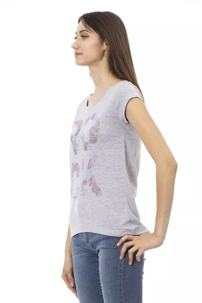 Trussardi Action Gray Cotton Women T-Shirt | Regal Royce