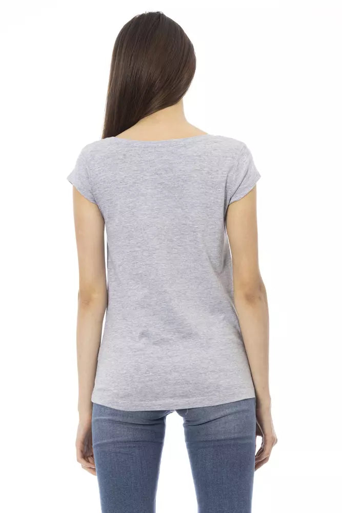 Trussardi Action Gray Cotton Women T-Shirt | Regal Royce