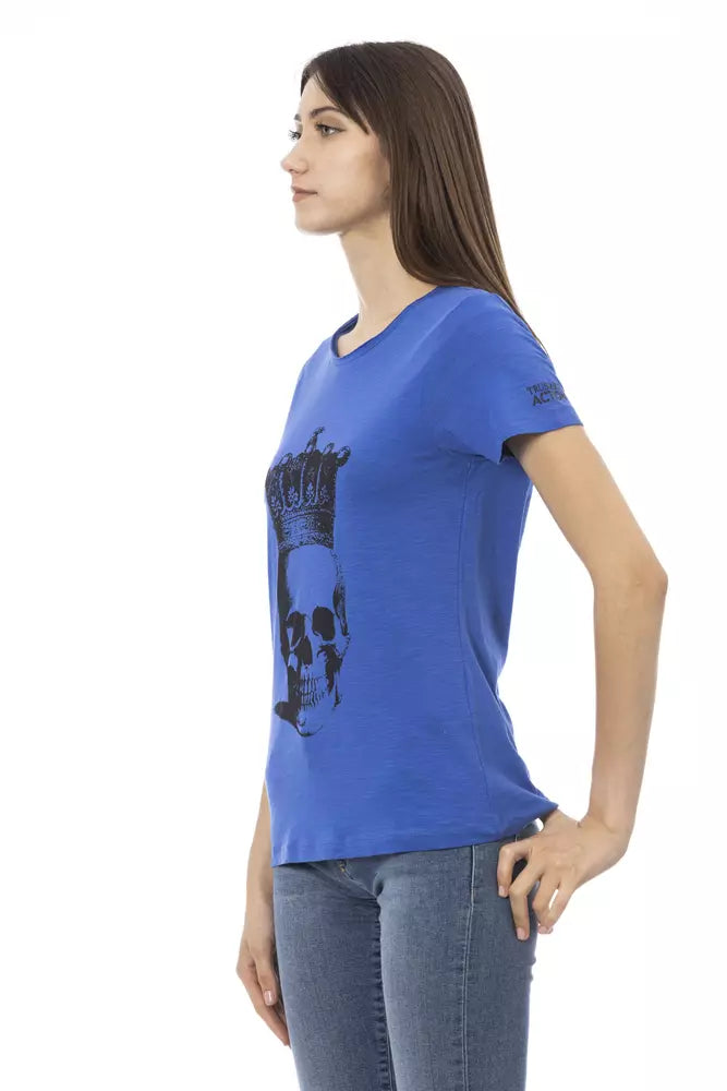 Trussardi Action Blue Cotton Women T-Shirt | Regal Royce