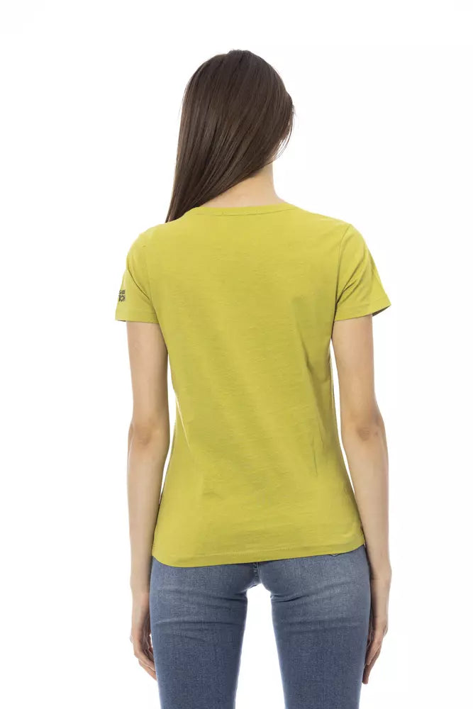 Trussardi Action Green Cotton Women T-Shirt | Regal Royce
