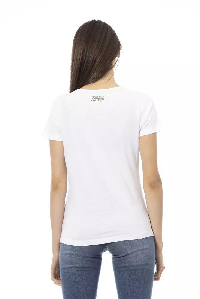 Trussardi Action White Cotton Women T-Shirt | Regal Royce