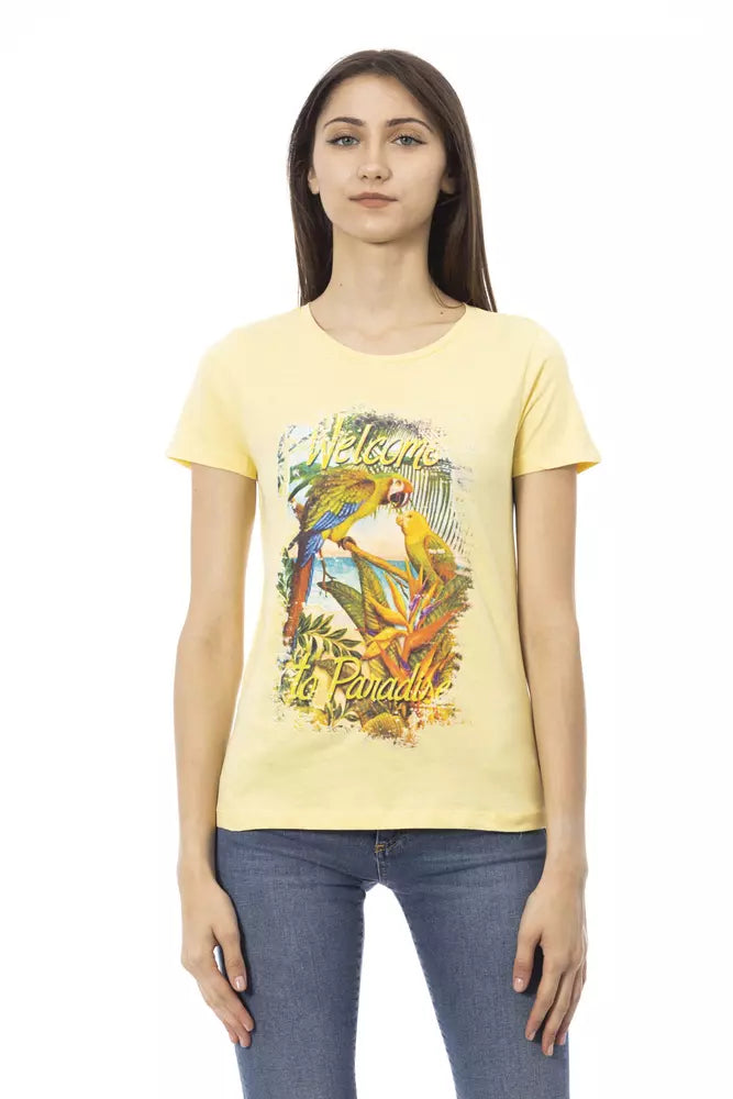 Trussardi Action Yellow Cotton Women T-Shirt | Regal Royce