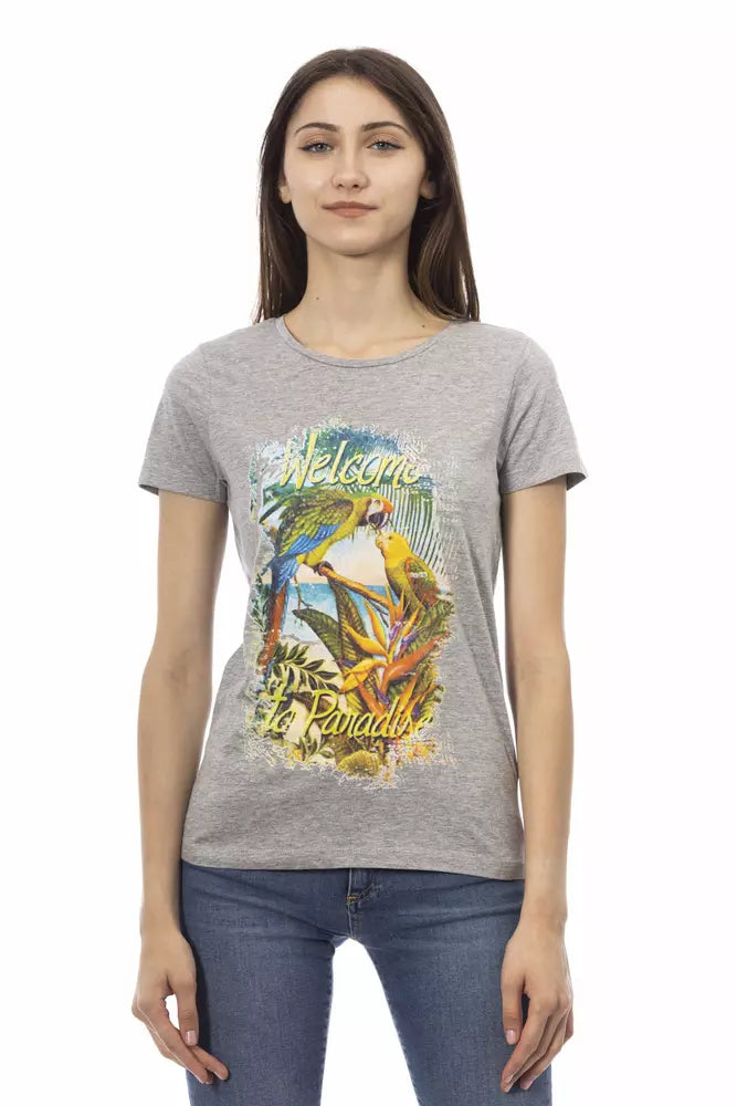 Trussardi Action Gray Cotton Women T-Shirt | Regal Royce