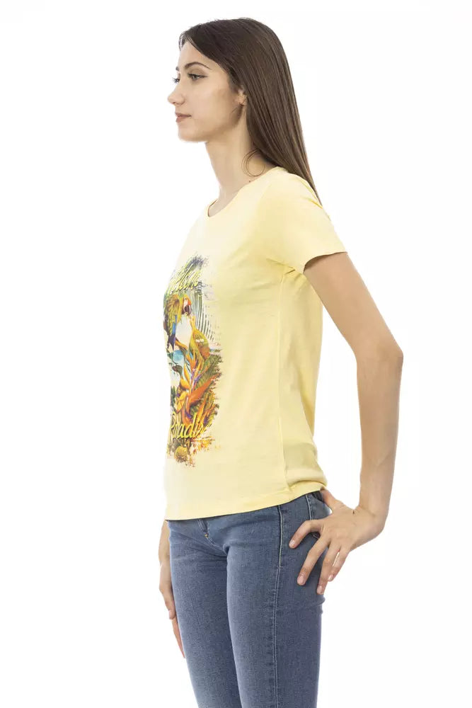 Trussardi Action Yellow Cotton Women T-Shirt | Regal Royce