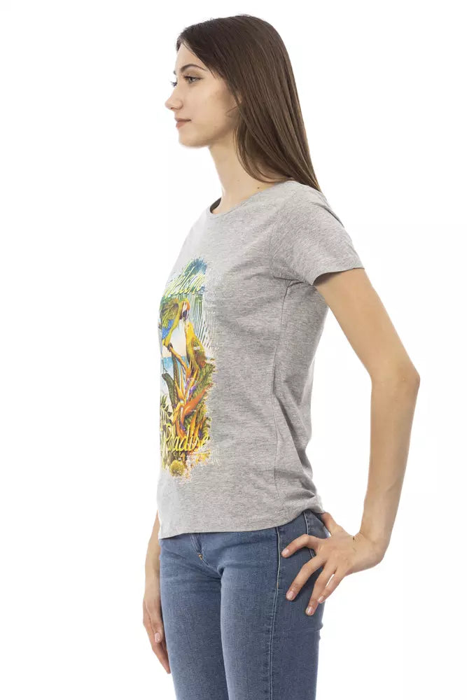 Trussardi Action Gray Cotton Women T-Shirt | Regal Royce