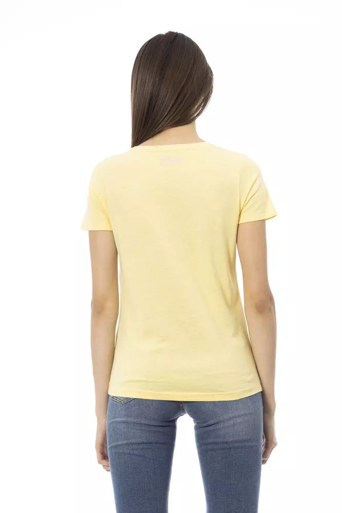 Trussardi Action Yellow Cotton Women T-Shirt | Regal Royce