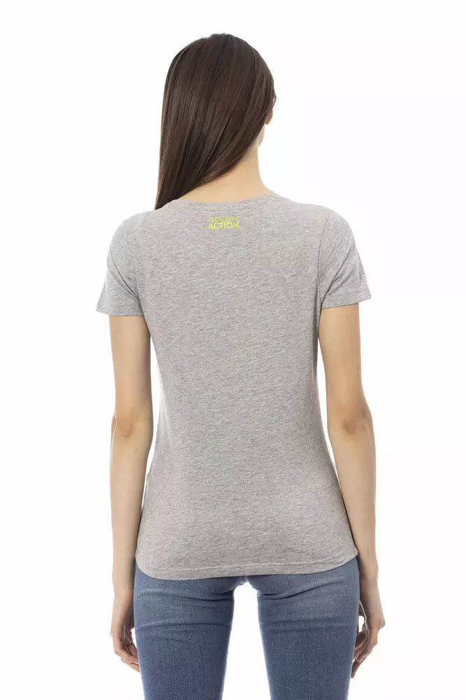 Trussardi Action Gray Cotton Women T-Shirt | Regal Royce