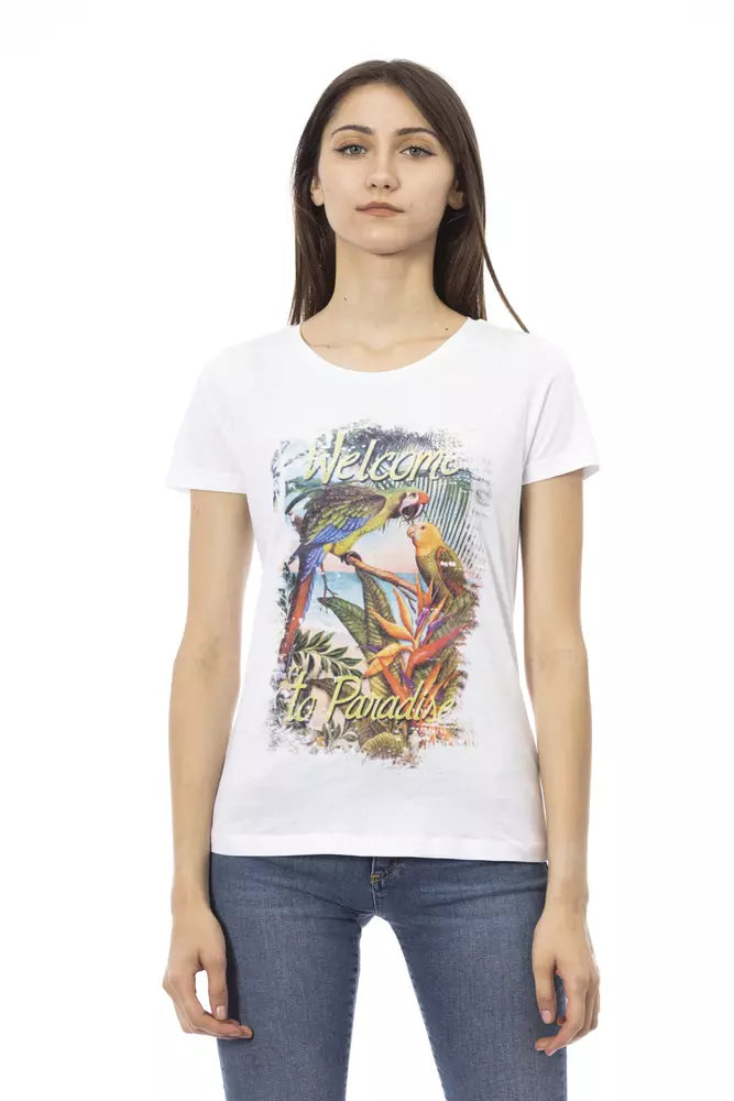 Trussardi Action White Cotton Women T-Shirt | Regal Royce