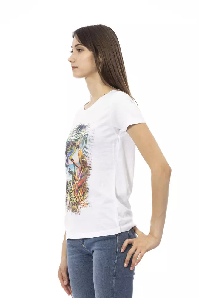 Trussardi Action White Cotton Women T-Shirt | Regal Royce