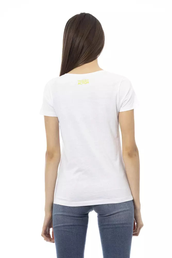 Trussardi Action White Cotton Women T-Shirt | Regal Royce
