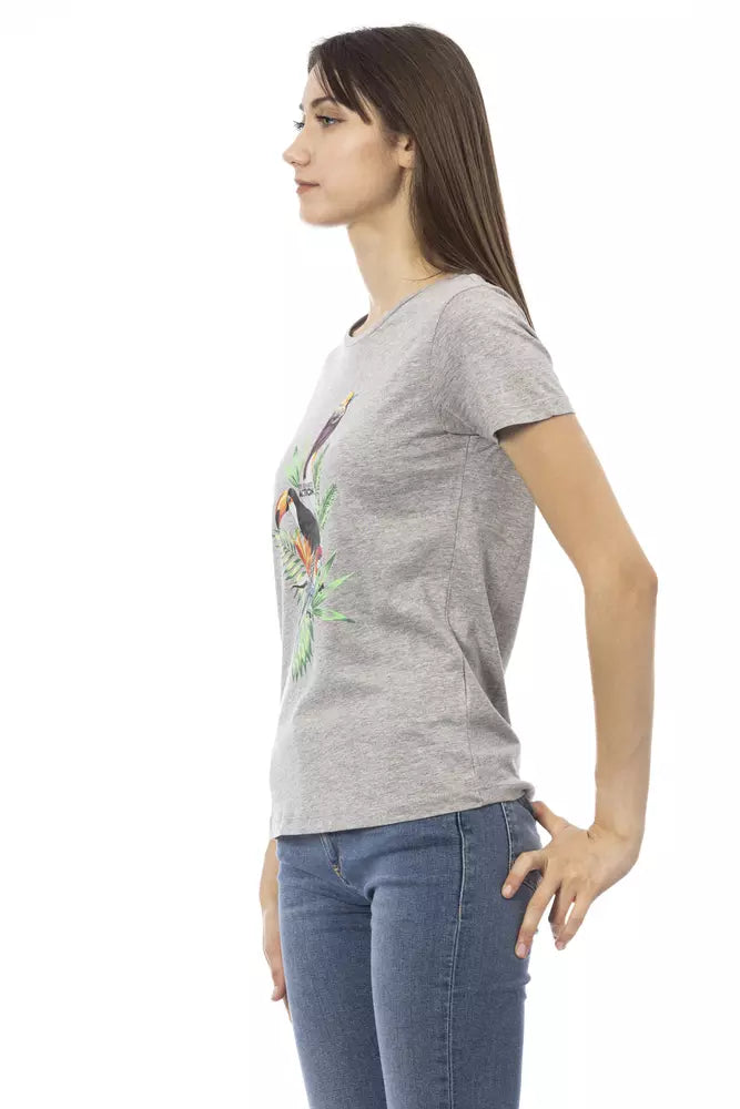 Trussardi Action Gray Cotton Women T-Shirt | Regal Royce