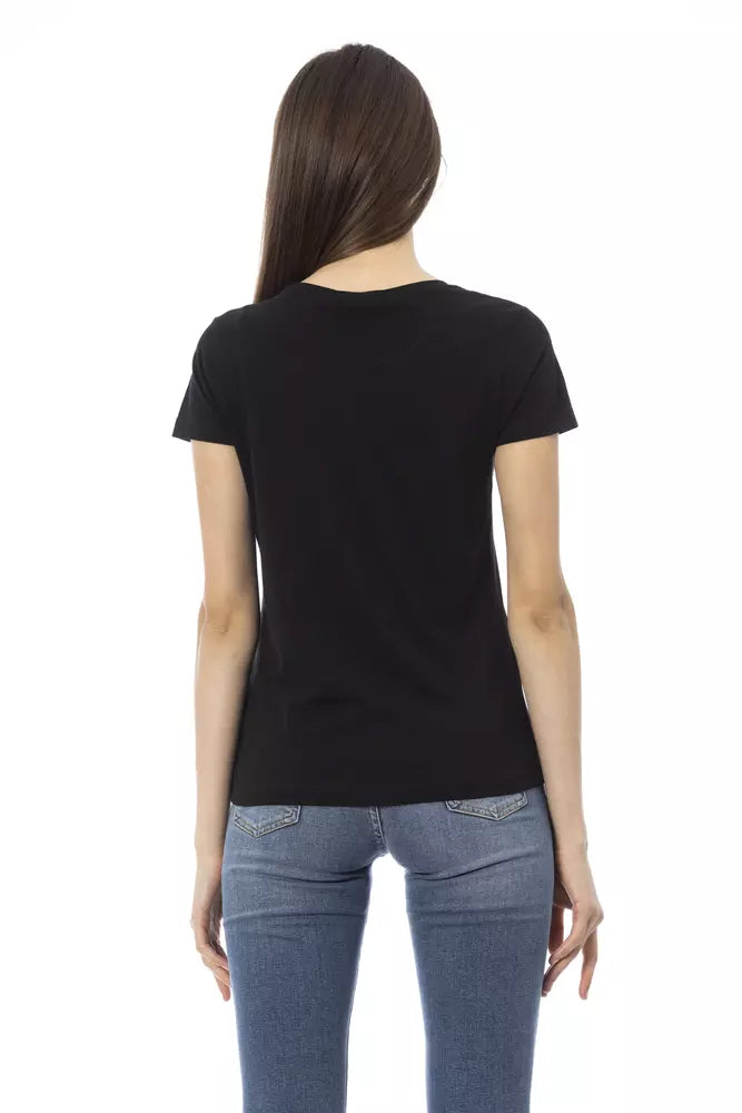 Trussardi Action Black Cotton Women T-Shirt | Regal Royce