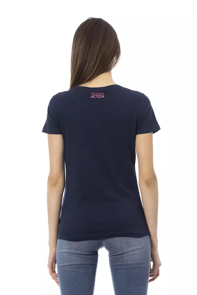 Trussardi Action Blue Cotton Women T-Shirt | Regal Royce