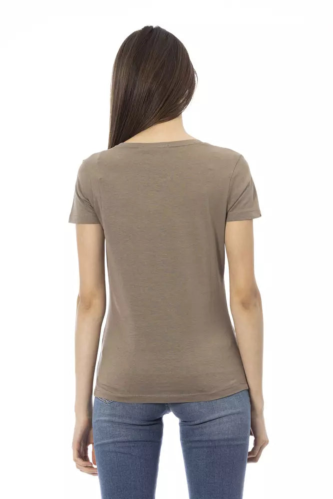 Trussardi Action Brown Cotton Women T-Shirt | Regal Royce