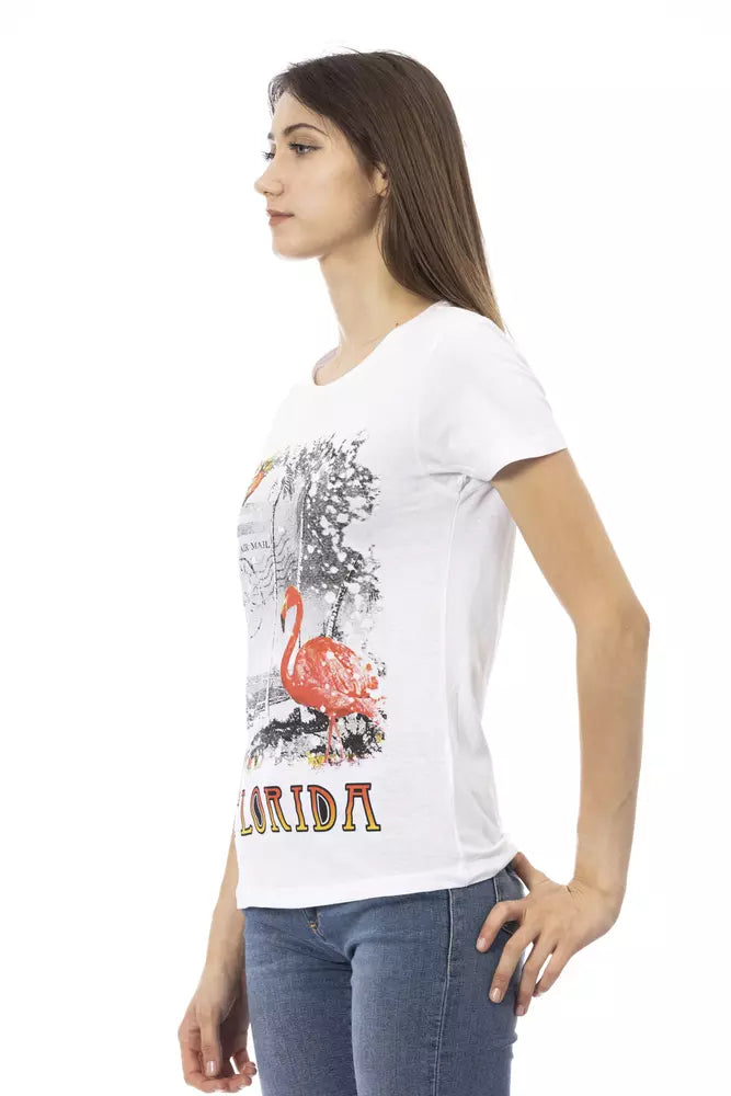 Trussardi Action White Cotton Women T-Shirt | Regal Royce