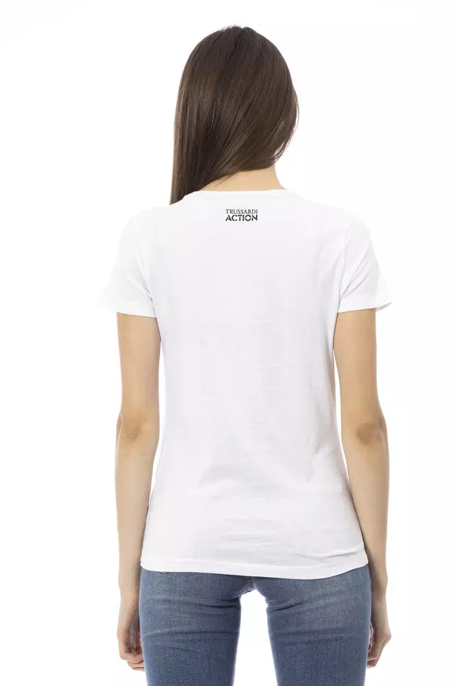 Trussardi Action White Cotton Women T-Shirt | Regal Royce