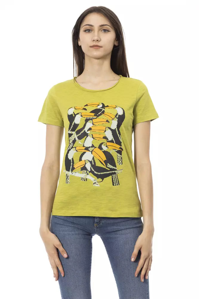 Trussardi Action Green Cotton Women T-Shirt | Regal Royce
