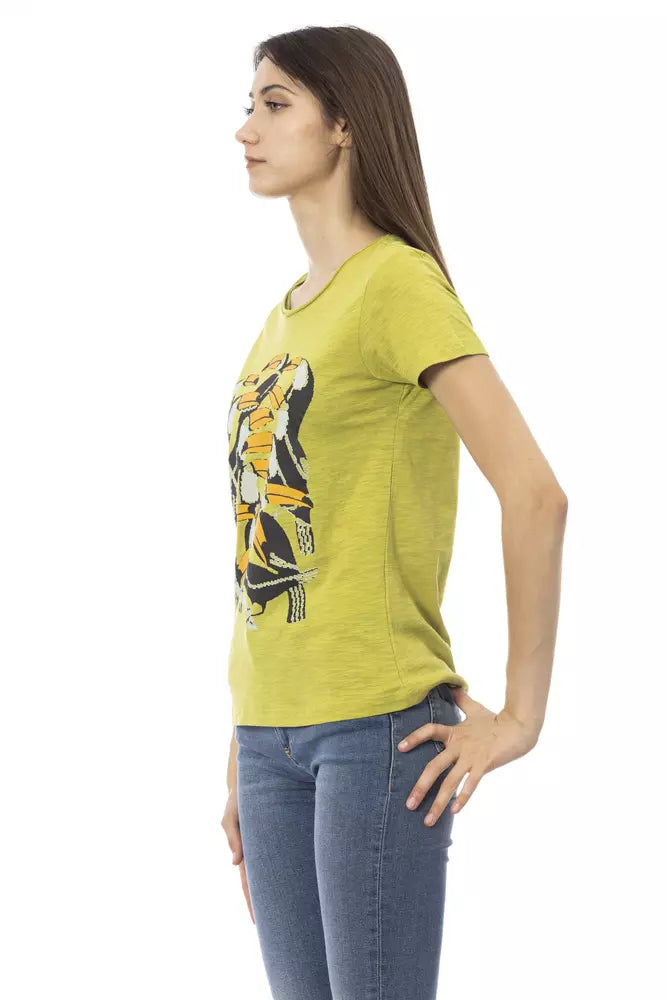 Trussardi Action Green Cotton Women T-Shirt | Regal Royce