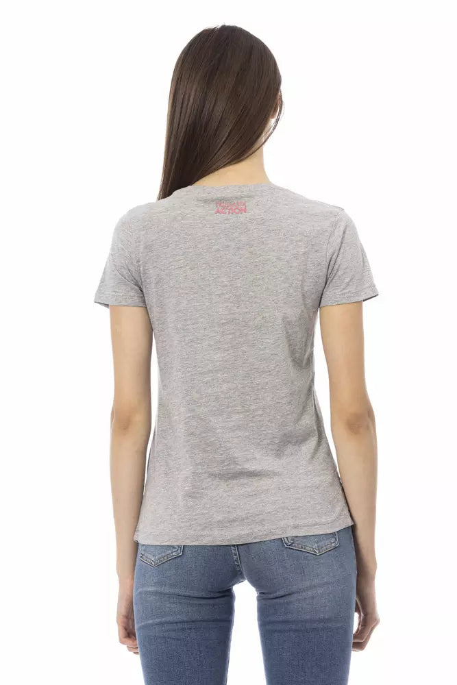 Trussardi Action Gray Cotton Women T-Shirt | Regal Royce