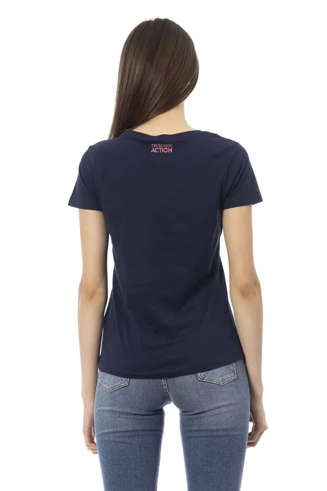 Trussardi Action Blue Cotton Tops & T-Shirt | Regal Royce