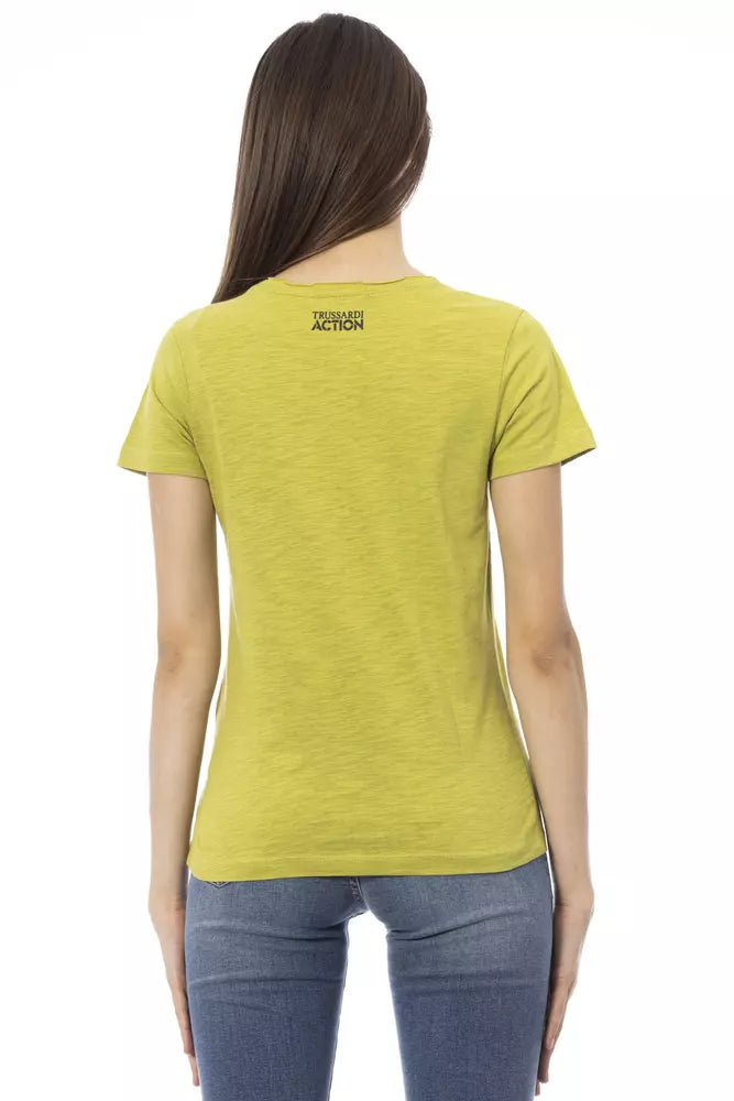 Trussardi Action Green Cotton Women T-Shirt | Regal Royce
