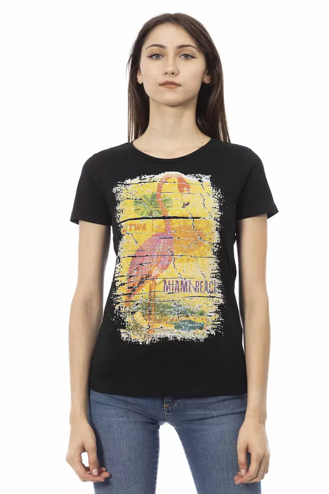 Trussardi Action Black Cotton Women T-Shirt | Regal Royce