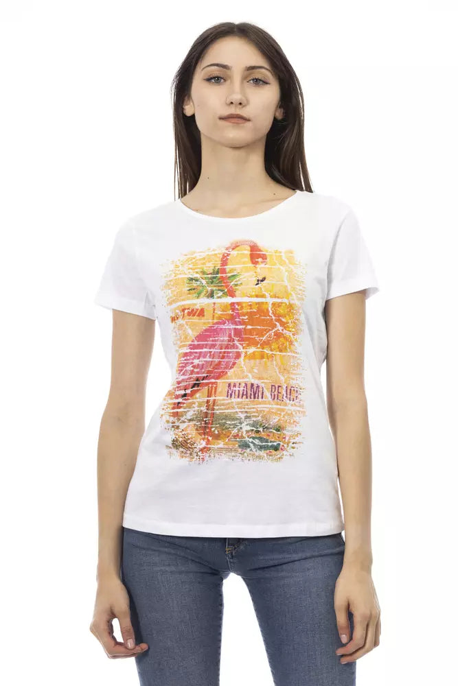 Trussardi Action White Cotton Women T-Shirt | Regal Royce