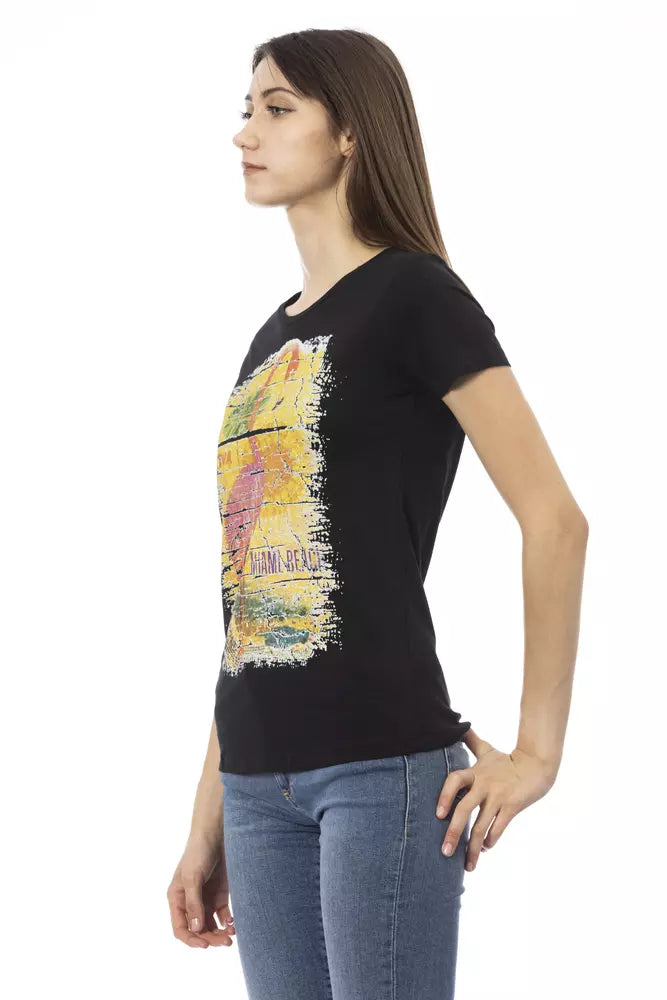 Trussardi Action Black Cotton Women T-Shirt | Regal Royce
