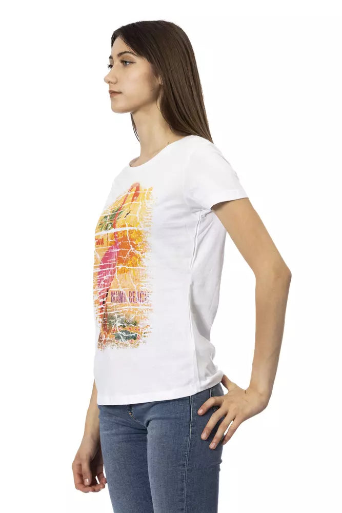 Trussardi Action White Cotton Women T-Shirt | Regal Royce