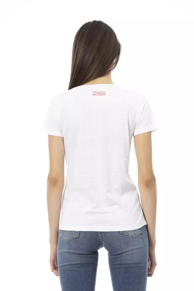 Trussardi Action White Cotton Women T-Shirt | Regal Royce