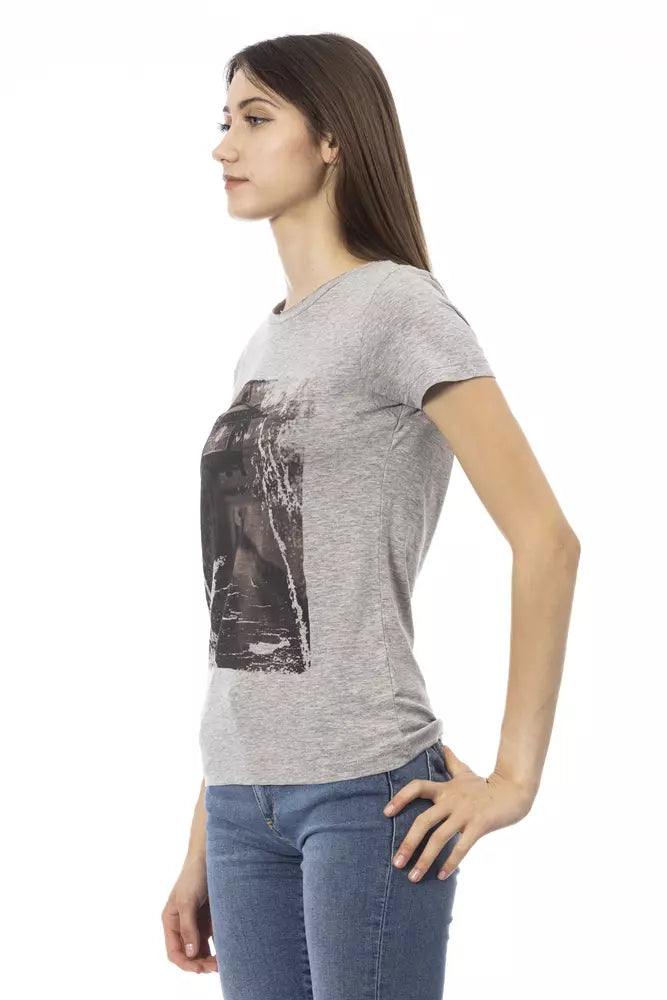 Trussardi Action Gray Cotton Women T-Shirt | Regal Royce