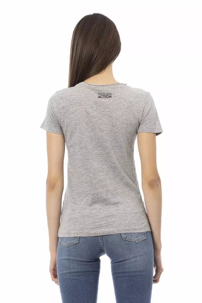 Trussardi Action Gray Cotton Women T-Shirt | Regal Royce