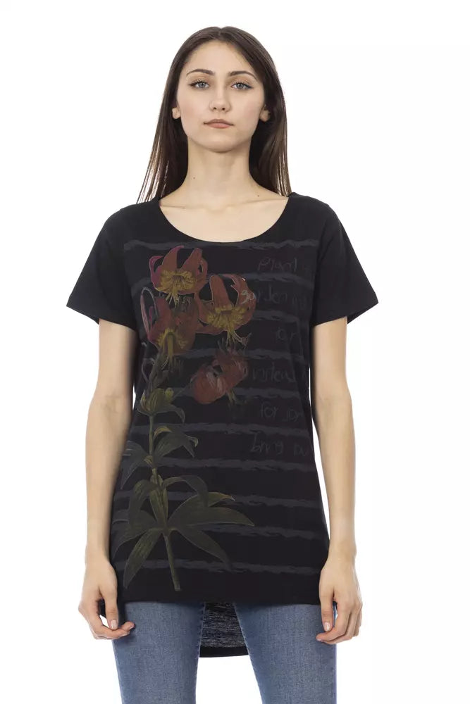 Trussardi Action Black Cotton Women T-Shirt | Regal Royce