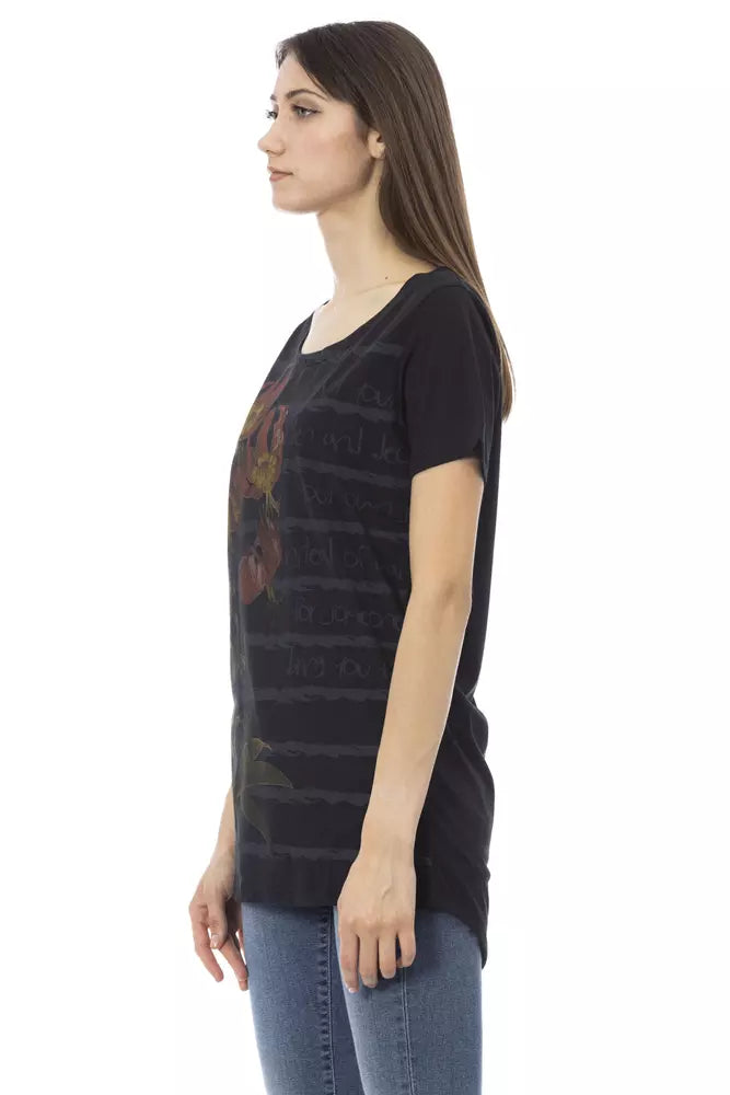 Trussardi Action Black Cotton Women T-Shirt | Regal Royce