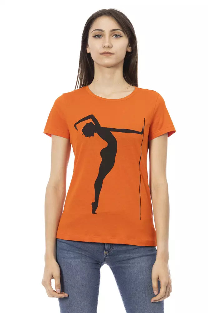 Trussardi Action Orange Cotton Women T-Shirt | Regal Royce