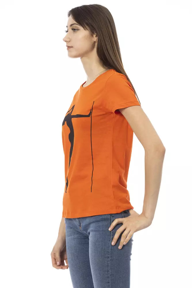 Trussardi Action Orange Cotton Women T-Shirt | Regal Royce