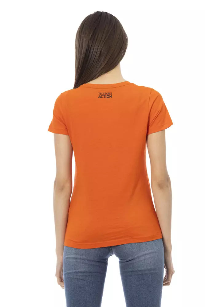 Trussardi Action Orange Cotton Women T-Shirt | Regal Royce