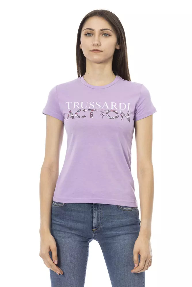 Trussardi Action Purple Cotton Women T-Shirt | Regal Royce