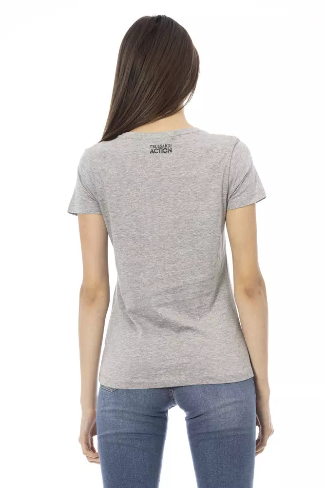Trussardi Action Gray Cotton Women T-Shirt | Regal Royce