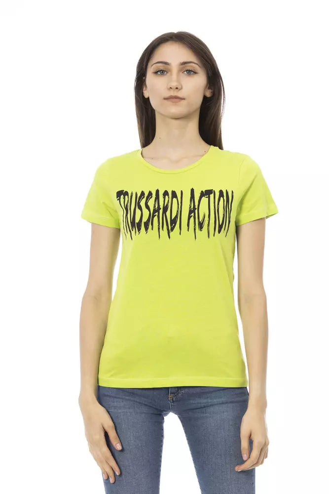 Trussardi Action Green Cotton Women T-Shirt | Regal Royce