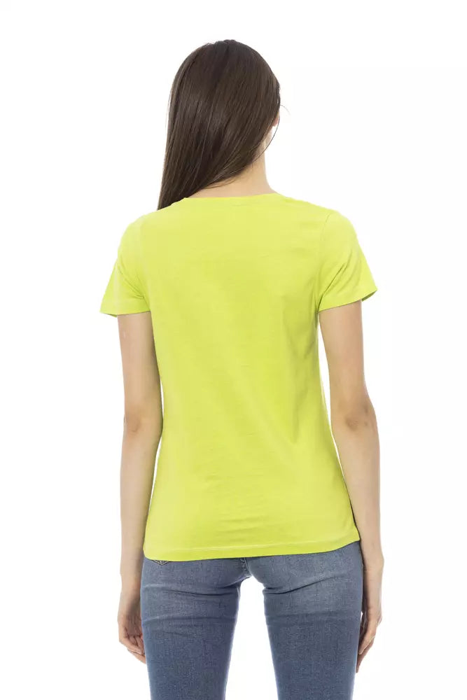 Trussardi Action Green Cotton Women T-Shirt | Regal Royce