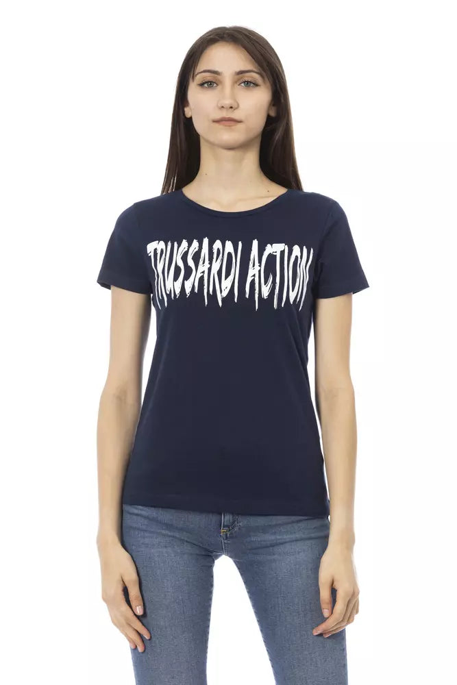Trussardi Action Blue Cotton Women T-Shirt | Regal Royce