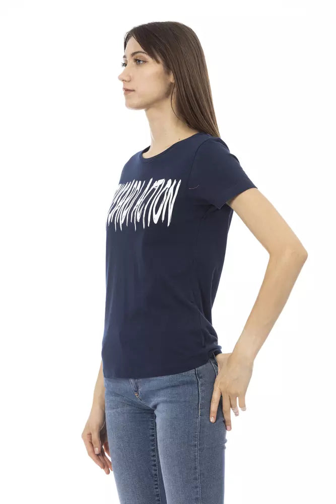 Trussardi Action Blue Cotton Women T-Shirt | Regal Royce