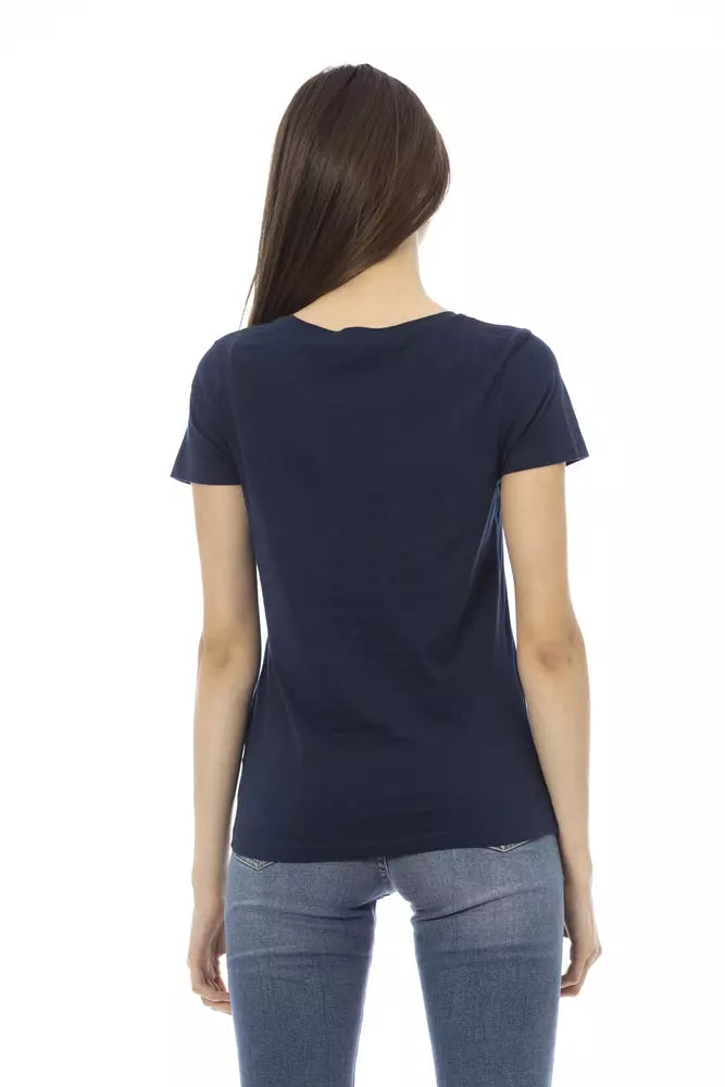 Trussardi Action Blue Cotton Women T-Shirt | Regal Royce