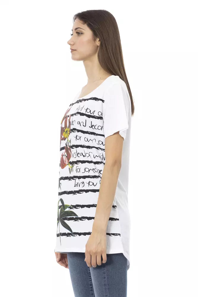 Trussardi Action White Cotton Women T-Shirt | Regal Royce