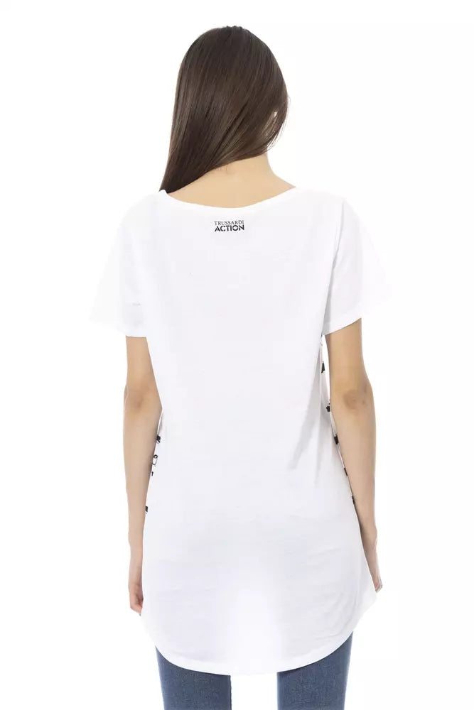 Trussardi Action White Cotton Women T-Shirt | Regal Royce